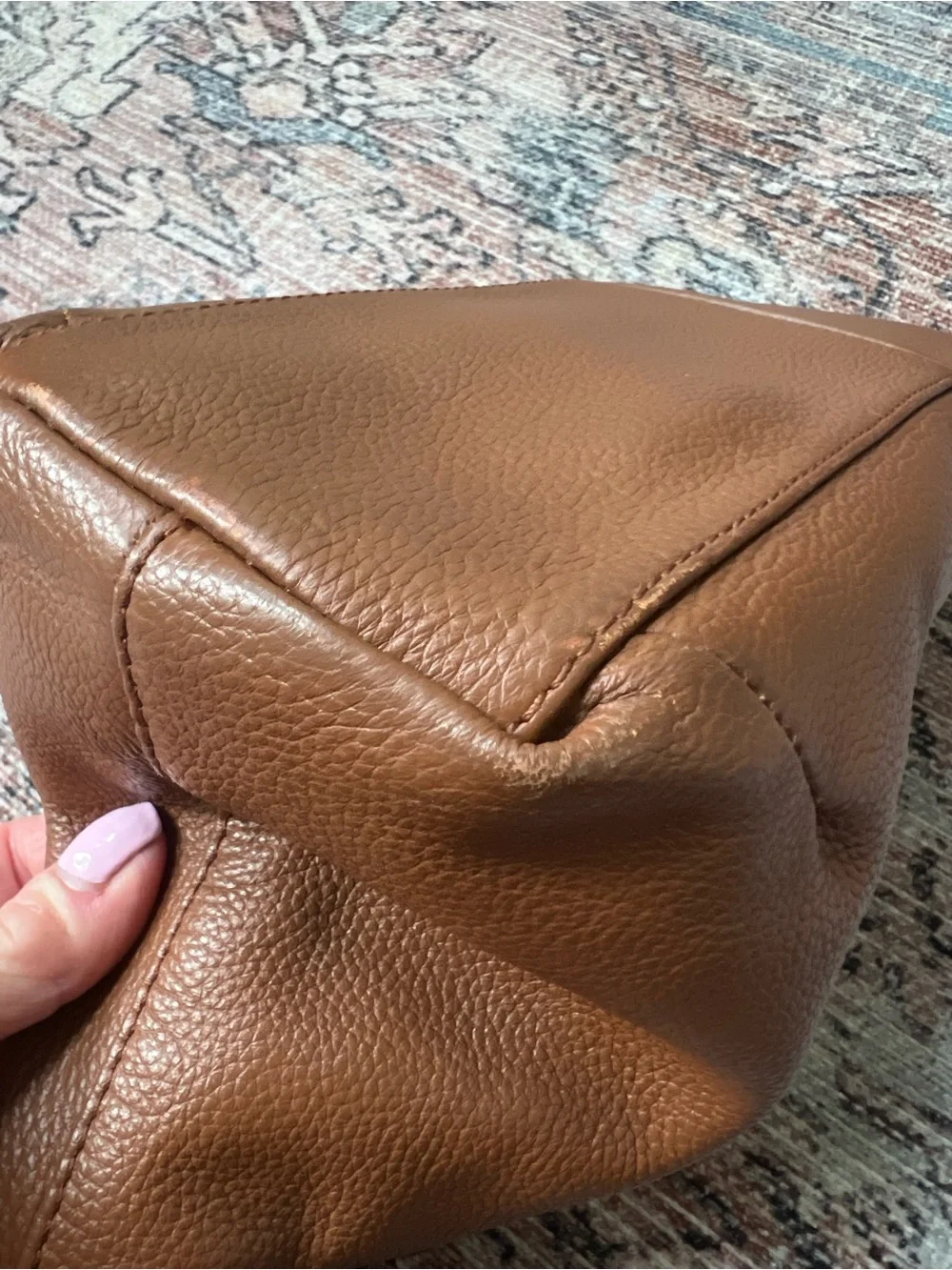 KOOBA Pebbled Leather Hobo Bag Luggage Brown Genuine Leather Purse